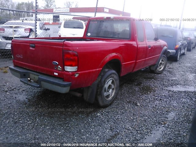 1FTZR15V8YPB61898 - 2000 FORD RANGER SUPER CAB RED photo 4