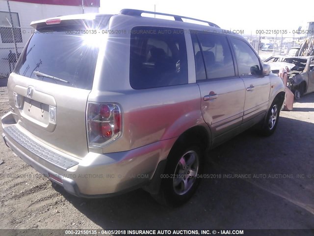 5FNYF28557B000200 - 2007 HONDA PILOT EXL BEIGE photo 4