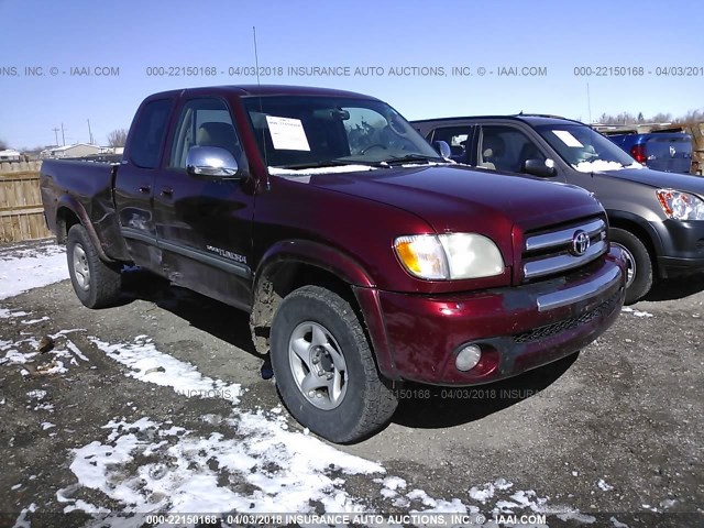 5TBBT44173S375940 - 2003 TOYOTA TUNDRA ACCESS CAB SR5 MAROON photo 1
