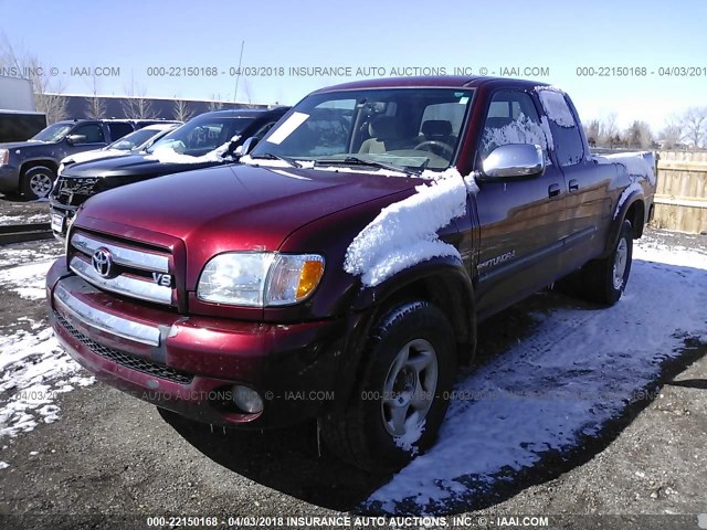 5TBBT44173S375940 - 2003 TOYOTA TUNDRA ACCESS CAB SR5 MAROON photo 2