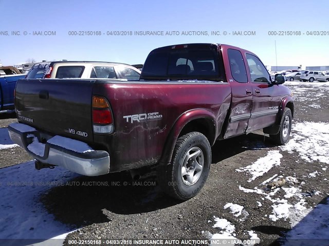 5TBBT44173S375940 - 2003 TOYOTA TUNDRA ACCESS CAB SR5 MAROON photo 4