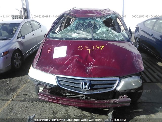 5FNRL18004B075510 - 2004 HONDA ODYSSEY EXL წითელი ფოტო 6