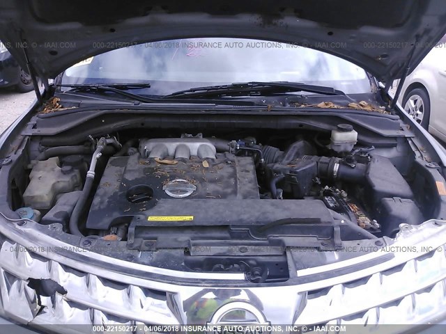 JN8AZ08W96W538306 - 2006 NISSAN MURANO SL/SE/S GRAY photo 10