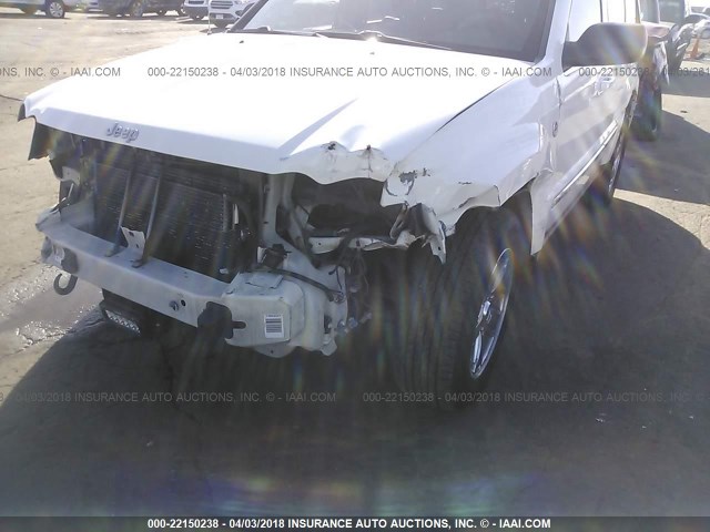 1J4HR58275C715711 - 2005 JEEP GRAND CHEROKEE LIMITED WHITE photo 6