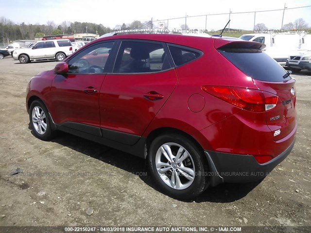 KM8JU3AC8BU257238 - 2011 HYUNDAI TUCSON GLS/LIMITED RED photo 3