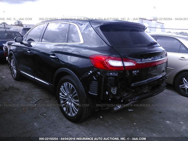 2LMPJ6LR0HBL53518 - 2017 LINCOLN MKX RESERVE BLACK photo 3