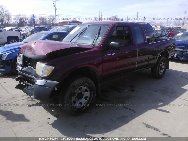 4TAWM72N5WZ123681 - 1998 TOYOTA TACOMA XTRACAB RED photo 2