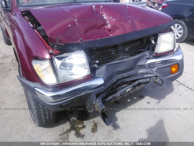 4TAWM72N5WZ123681 - 1998 TOYOTA TACOMA XTRACAB RED photo 6