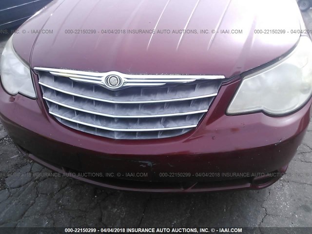 1C3LC56R57N519358 - 2007 CHRYSLER SEBRING TOURING RED photo 6