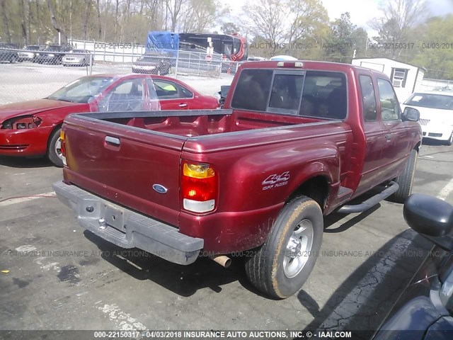 1FTZR15V3XPA54384 - 1999 FORD RANGER SUPER CAB RED photo 4