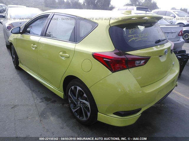 JTNKARJEXJJ555422 - 2018 TOYOTA COROLLA IM YELLOW photo 3