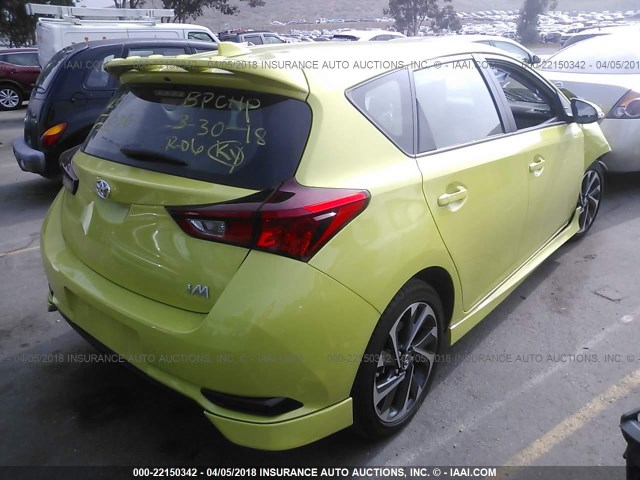 JTNKARJEXJJ555422 - 2018 TOYOTA COROLLA IM YELLOW photo 4