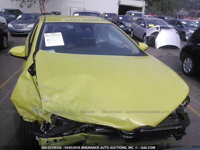 JTNKARJEXJJ555422 - 2018 TOYOTA COROLLA IM YELLOW photo 6