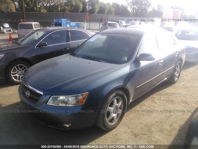 5NPEU46F56H102936 - 2006 HYUNDAI SONATA GLS/LX BLUE photo 2