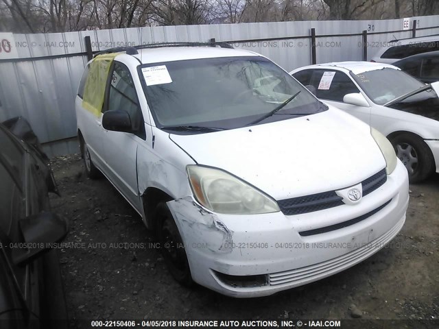 5TDZA23C24S044803 - 2004 TOYOTA SIENNA CE/LE WHITE photo 1