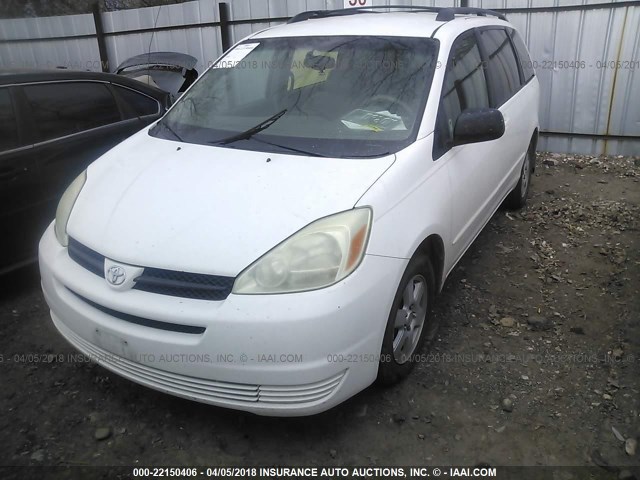 5TDZA23C24S044803 - 2004 TOYOTA SIENNA CE/LE WHITE photo 2