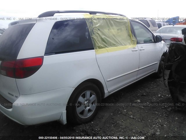 5TDZA23C24S044803 - 2004 TOYOTA SIENNA CE/LE WHITE photo 4