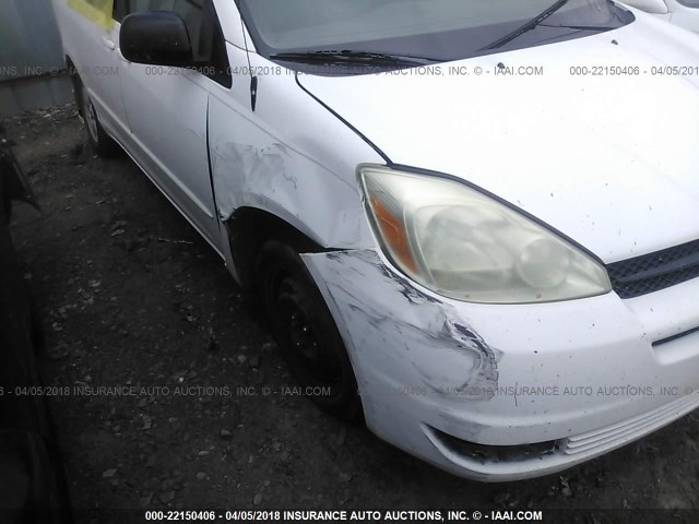 5TDZA23C24S044803 - 2004 TOYOTA SIENNA CE/LE WHITE photo 6