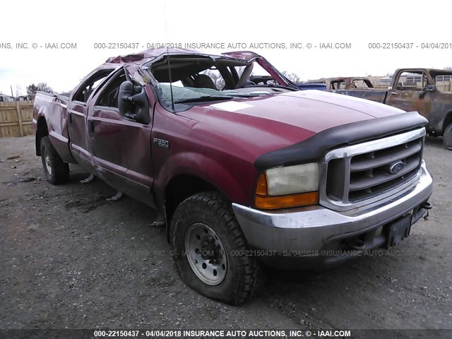 1FTSW31F21EC19543 - 2001 FORD F350 SRW SUPER DUTY MAROON photo 1