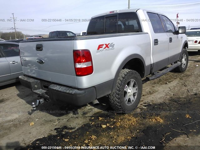 1FTPW14524KD32024 - 2004 FORD F150 SUPERCREW SILVER photo 4