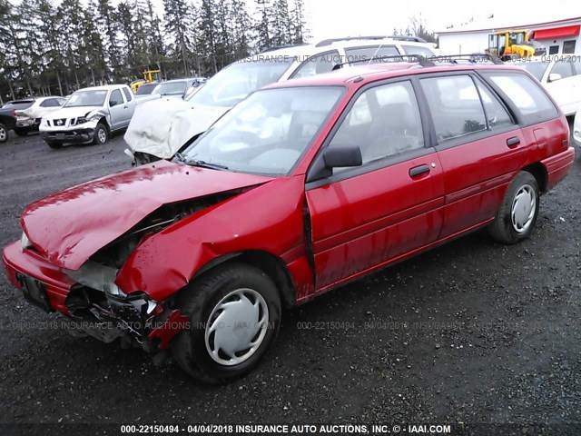 3FAPP15J1PR174080 - 1993 FORD ESCORT LX RED photo 2