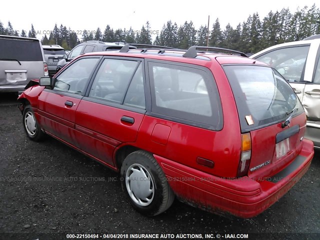 3FAPP15J1PR174080 - 1993 FORD ESCORT LX RED photo 3