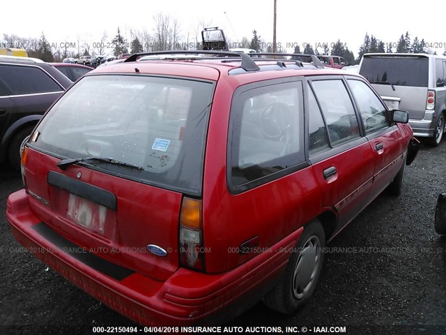 3FAPP15J1PR174080 - 1993 FORD ESCORT LX RED photo 4