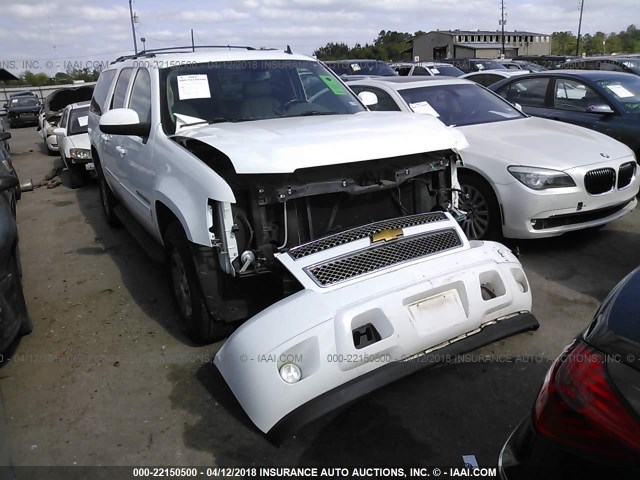 1GNSCJE04DR306870 - 2013 CHEVROLET SUBURBAN C1500 LT WHITE photo 1