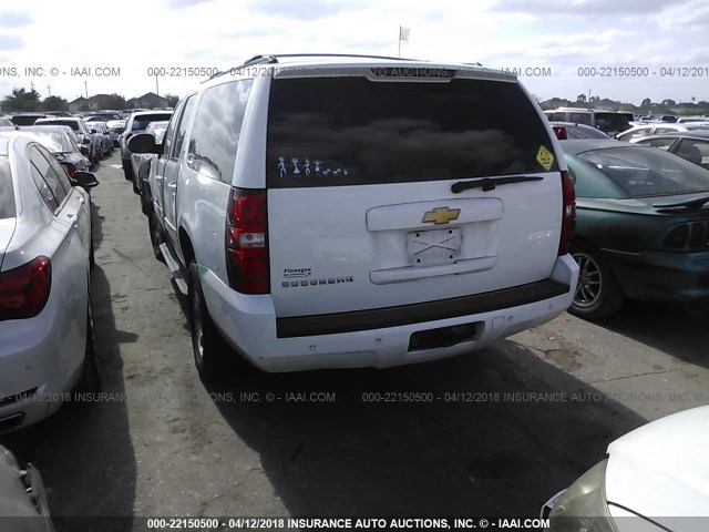 1GNSCJE04DR306870 - 2013 CHEVROLET SUBURBAN C1500 LT WHITE photo 3