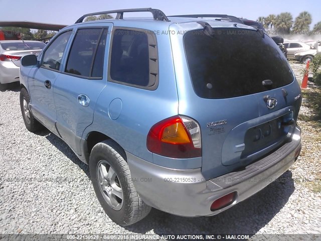 KM8SB12B93U535392 - 2003 HYUNDAI SANTA FE GL BLUE photo 3