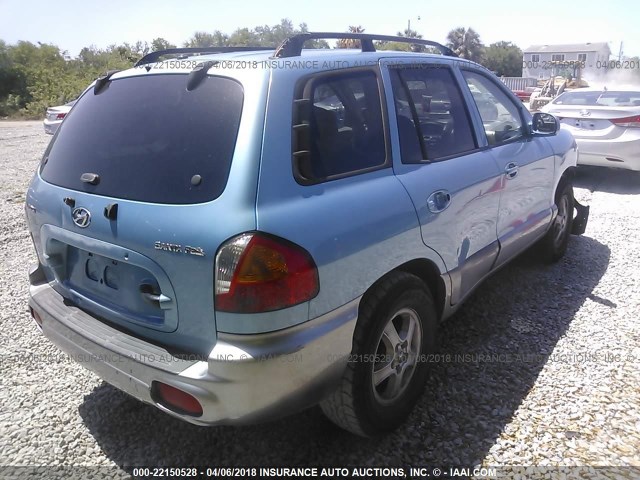 KM8SB12B93U535392 - 2003 HYUNDAI SANTA FE GL BLUE photo 4