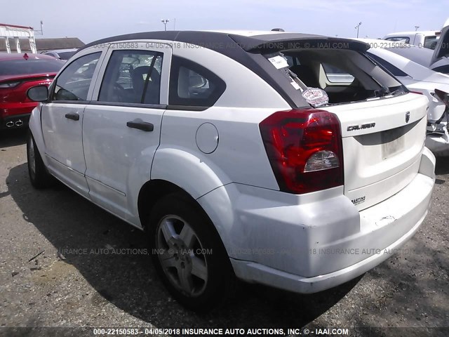 1B3HB48B78D658754 - 2008 DODGE CALIBER SXT WHITE photo 3