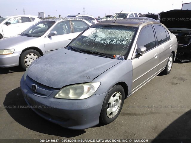 JHMES96645S005857 - 2005 HONDA CIVIC HYBRID TAN photo 2