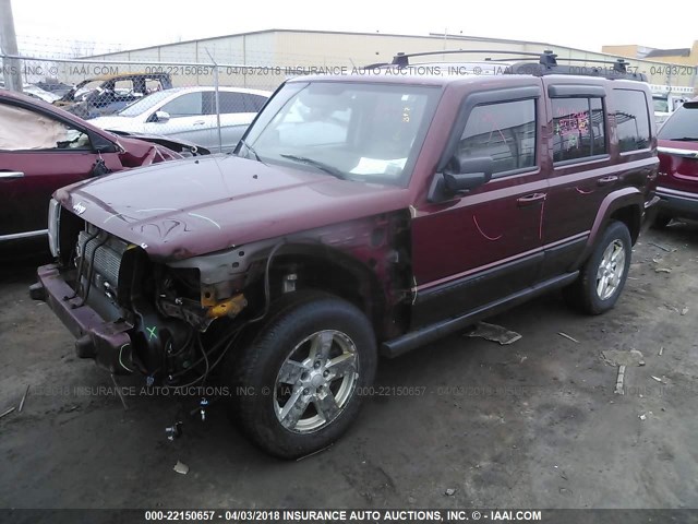 1J8HG48P27C592428 - 2007 JEEP COMMANDER RED photo 2