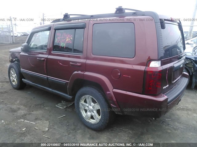 1J8HG48P27C592428 - 2007 JEEP COMMANDER RED photo 3