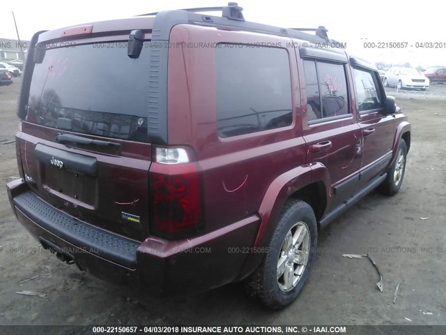 1J8HG48P27C592428 - 2007 JEEP COMMANDER RED photo 4