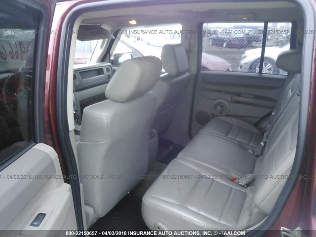 1J8HG48P27C592428 - 2007 JEEP COMMANDER RED photo 8