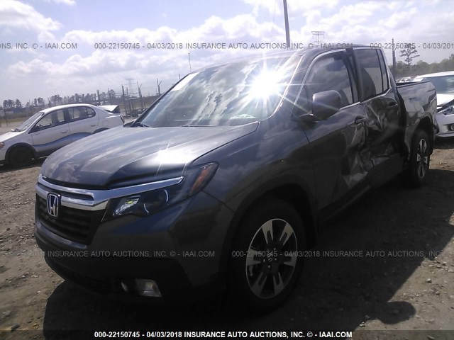 5FPYK2F61JB000832 - 2018 HONDA RIDGELINE RTL GRAY photo 2