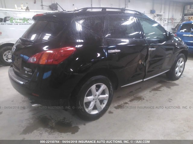 JN8AZ18W09W200979 - 2009 NISSAN MURANO S/SL/LE BLACK photo 4