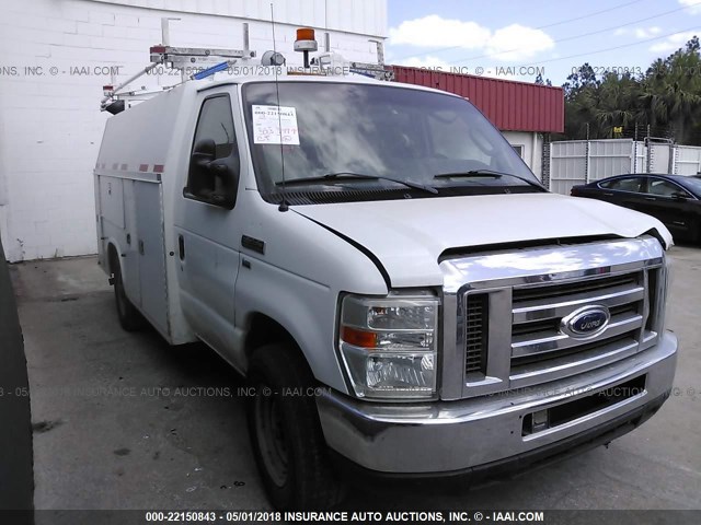 1FDSE3FLXCDA28796 - 2012 FORD ECONOLINE E350 SUPER DUTY CTWAY VAN WHITE photo 1