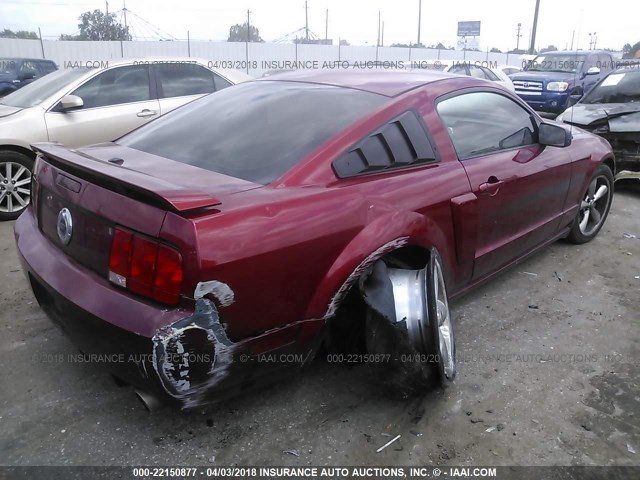 1ZVFT82H375325514 - 2007 FORD MUSTANG GT RED photo 4