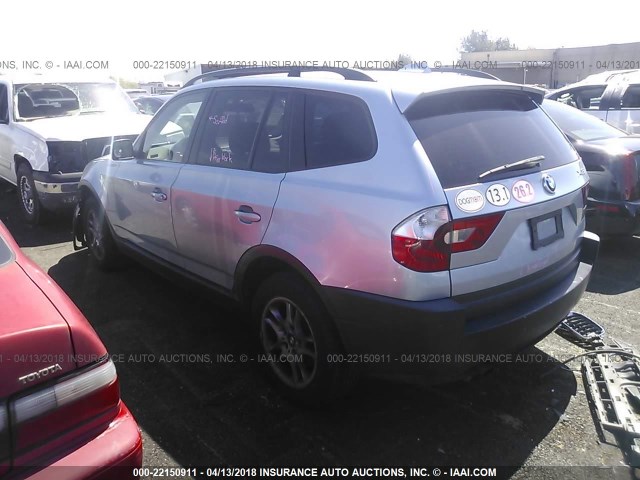 WBXPA73474WC43932 - 2004 BMW X3 2.5I Light Blue photo 3