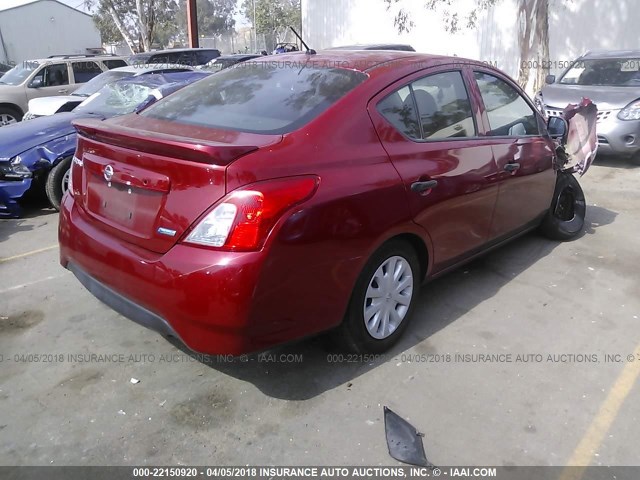 3N1CN7AP0FL839342 - 2015 NISSAN VERSA S/S PLUS/SV/SL RED photo 4