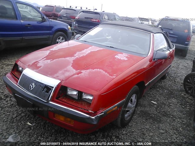 1C3BJ45K7JG392866 - 1988 CHRYSLER LEBARON RED photo 2