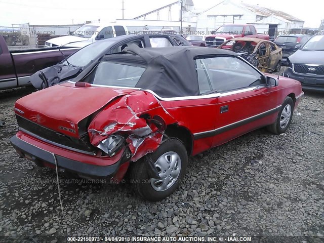 1C3BJ45K7JG392866 - 1988 CHRYSLER LEBARON RED photo 4