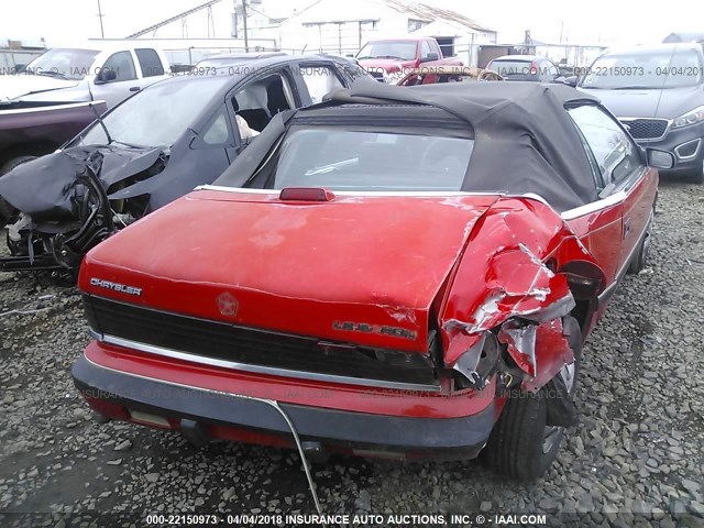 1C3BJ45K7JG392866 - 1988 CHRYSLER LEBARON RED photo 6