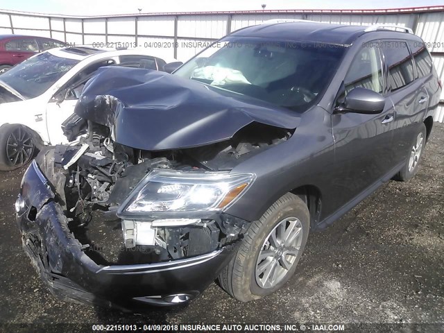 5N1AR2MN1FC619334 - 2015 NISSAN PATHFINDER S/SV/SL/PLATINUM 灰色 照片 2