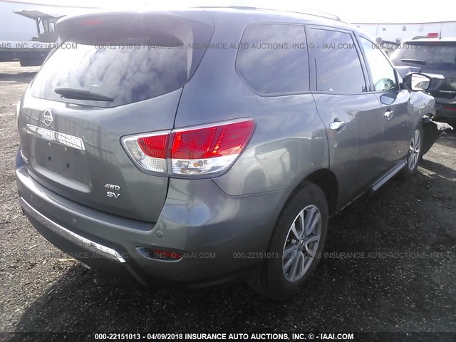 5N1AR2MN1FC619334 - 2015 NISSAN PATHFINDER S/SV/SL/PLATINUM 灰色 照片 4