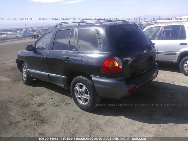 KM8SC13D63U467128 - 2003 HYUNDAI SANTA FE GLS/LX BLACK photo 3