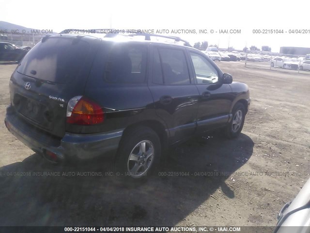 KM8SC13D63U467128 - 2003 HYUNDAI SANTA FE GLS/LX BLACK photo 4